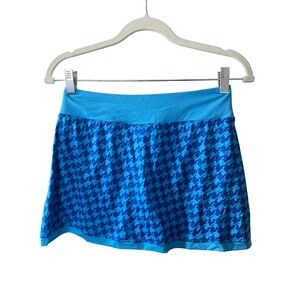 Nike Tennis Skort S Blue Houndstooth Dri-FIT Athletic Skort‎ Golf Tenniscore